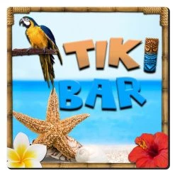 Cheapest 🥰 Bars 3.5in Foam Square Coaster - Tiki Beach Theme 😍