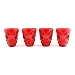 Best deal ✨ Bars Plastic Shot Glasses - Gothic Ruby Skull - 2 Ounce - 4 Pack 🥰