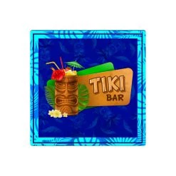 Brand new ❤️ Bars Foam Coasters - Tiki Themed - 3.5 Inch Square 👍 -BARS Sales Store TikiFoamCoaster Blue 800x