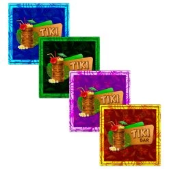 Brand new ❤️ Bars Foam Coasters - Tiki Themed - 3.5 Inch Square 👍