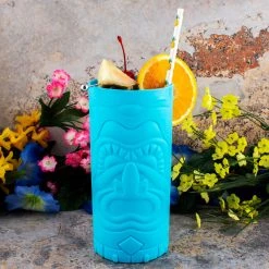 Flash Sale 😀 Bars BarConic® Blue Plastic Tiki Cup - Extra Large - 26oz 🧨 -BARS Sales Store barconic blue tiki scene1 800x