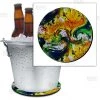 Promo ⭐ Bars Painted Twirl Beer Bucket Coaster - 8.75" Diameter (Reuseable) 👍