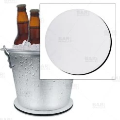 Promo 😉 Bars Plain White Beer Bucket Coaster - 8.75" Diameter (Reuseable) 🎉
