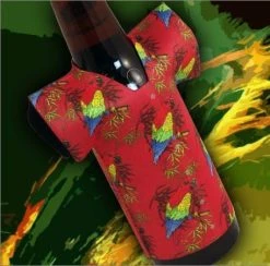 Hot Sale β€οΈ Bars T-Shirt Style Bottle Cooler - Hawaiian Parrot π