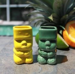 Best Sale ✨ Bars BarConic® Ceramic Tiki Shots 😍 -BARS Sales Store ceramic tiki shot glasses yellow green 800x