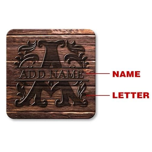 Best Sale 😀 Bars CUSTOMIZABLE Wood Monogram Letter - Cork Bottom Coaster 🥰 3 Best Sale 😀 Bars CUSTOMIZABLE Wood Monogram Letter - Cork Bottom Coaster 🥰 - Image 3