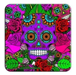 New ✨ Bars Cork Bottom Coaster - Sugar Skulls Series 💯 -BARS Sales Store coaster sugar skull 2 bs 800x