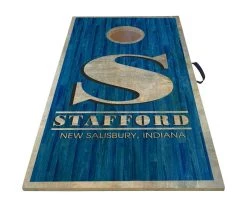 Best Sale 🧨 Bars CUSTOMIZABLE Cornhole Game Boards - BLUE WOOD PLANKS - 22" X 44" ❤️