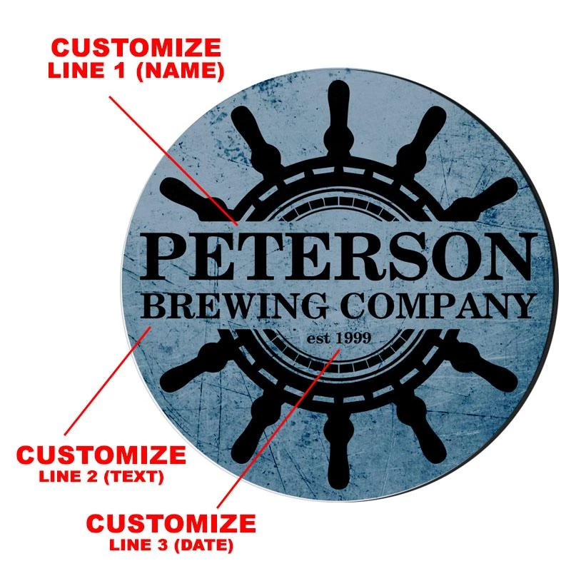 Hot Sale 🛒 Bars CUSTOMIZABLE Coaster - Ship Wheel Design - 4in Round Foam ✔️ 6 Hot Sale 🛒 Bars CUSTOMIZABLE Coaster - Ship Wheel Design - 4in Round Foam ✔️ - Image 6