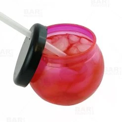 Cheap ❤️ Bars BarConic® Fishbowl Plastic Pink Drinkware - 20 Ounce - With Lid And Straw 👍 -BARS Sales Store dw fbwlid pink20 800 white bg liquid bpc 800x