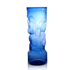 Best reviews of 🎁 Bars BarConic® Tiki Cup - Blue Plastic W/ Lid And Straw - 24oz ⌛ -BARS Sales Store dw tikibl ls blue tiki guy plastic cup with lid side 800x