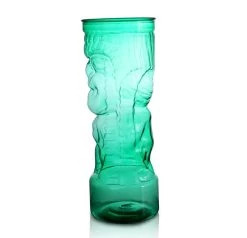 Buy 🔔 Bars BarConic® Tiki Cup - Green Plastic W/ Lid And Straw - 24oz ❤️ -BARS Sales Store dw tikigr ls green plastic tiki guy cup straw side 800x