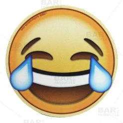 Coupon 🔥 Bars Round Foam Coasters - Emoji - 4 Inch Diameter 🥰 -BARS Sales Store emoji foam coaster laughing bpc 800x