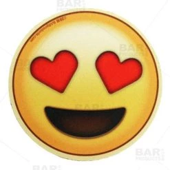 Coupon 🔥 Bars Round Foam Coasters - Emoji - 4 Inch Diameter 🥰 -BARS Sales Store emoji foam coaster love bpc 800x