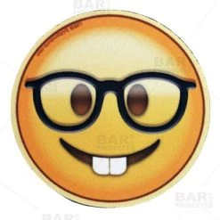 Coupon 🔥 Bars Round Foam Coasters - Emoji - 4 Inch Diameter 🥰 -BARS Sales Store emoji foam coaster nerd bpc 800x