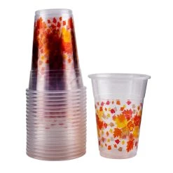 Cheap 👏 Bars Soft Plastic Cups - 20 Ct Autumn Leaves - 16 Ounce 👍 -BARS Sales Store fall cups clean1 800x