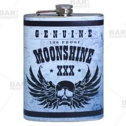 Top 10 ❤️ Bars Stainless Steel Hip Flask - Moonshine Design - Several Size Options ✔️ -BARS Sales Store flasks printed size 12oz bp moon 800x