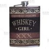 Promo 😀 Bars Stainless Steel Hip Flask -Whiskey Girl Design - Several Size Options ⭐