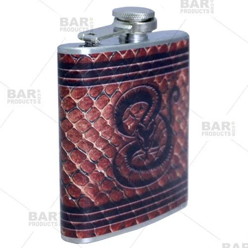 Best Sale 🔔 Bars Stainless Steel Hip Flask - Leather Snake Design - Several Size Options ❤️ 2 Best Sale 🔔 Bars Stainless Steel Hip Flask - Leather Snake Design - Several Size Options ❤️ - Image 2