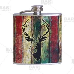 Coupon 🎉 Bars Stainless Steel Hip Flask - Buck Design - Several Size Options 🧨 -BARS Sales Store flasks printed size bp 6oz buck 500 800x