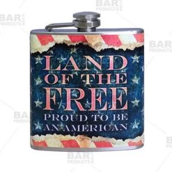 Best Pirce 😀 Bars Stainless Steel Hip Flask - Vintage Patriotic Design - Several Size Options 😉 -BARS Sales Store flasks printed size bp 6oz flag 500 800x