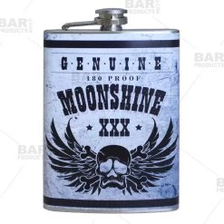Top 10 ❤️ Bars Stainless Steel Hip Flask - Moonshine Design - Several Size Options ✔️