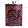 Best Sale 🔔 Bars Stainless Steel Hip Flask - Leather Snake Design - Several Size Options ❤️