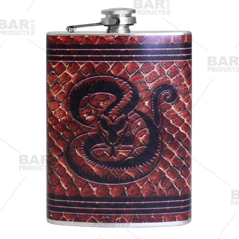 Best Sale 🔔 Bars Stainless Steel Hip Flask - Leather Snake Design - Several Size Options ❤️ 1 Best Sale 🔔 Bars Stainless Steel Hip Flask - Leather Snake Design - Several Size Options ❤️