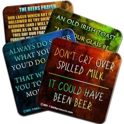 Top 10 ✔️ Bars Drinking Theme Cork Bottom Coasters - 4" 🔥