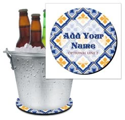 Best deal 🌟 Bars ADD YOUR NAME - Beer Bucket Coaster - Spanish Tile Pattern 🔔