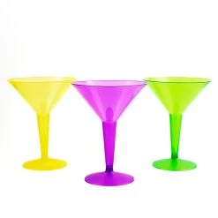 Discount 🧨 Bars 12 Count - 2 Piece Martini Glasses - Assorted Neon - 9 Ounce 😀