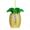 Hot Sale 🌟 Bars BarConic® Plastic Gold Pineapple Drinking Cup W/ Lid And Straw - 24oz 😍