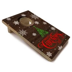 Budget 🧨 Bars Quarter Master - Tabletop Cornhole Game With Quarters - Merry 🎄 Christmas 💯 -BARS Sales Store quarter master small wood cornhole game side white bg merry christmas 800x
