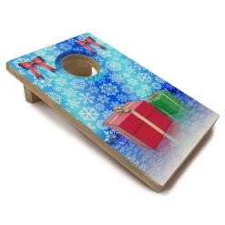Discount ⭐ Bars Quarter Master - Tabletop Cornhole Game With Quarters - Snowflakes And Gifts 🤩 -BARS Sales Store quarter master small wood cornhole game side white bg snowflakes 800x