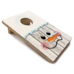 Deals 😀 Bars Quarter Master - Tabletop Cornhole Game With Quarters - Snowman 👏 -BARS Sales Store quarter master small wood cornhole game side white bg snowman 800x