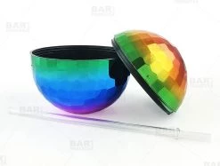 Best Pirce 🧨 Bars Plastic Rainbow Disco Ball Drinking Cup W/ Straw And Lid - 12 Oz 🥰 -BARS Sales Store rainbow disco ball novelty cup bpc 3 800x