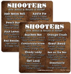 Hot Sale 🎉 Bars Coasters - Shooter Recipes (double Sided) Series ⭐ -BARS Sales Store recipe coaster brown 800x