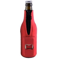 Flash Sale ⌛ Bars Red Neoprene Bottle Cooler W/ Bottle Opener 🎉
