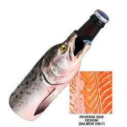 Promo 😀 Bars Zipper Bottle Cooler - Fish 🌟 -BARS Sales Store salmon bottle koozie design bar supplies 800x