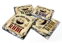 Best Sale 🎉 Bars Rum Themed CUSTOMIZABLE Rock Slate Coaster 😀