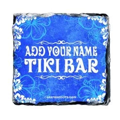 Brand new 🎉 Bars Tiki Themed CUSTOMIZABLE Rock Slate Coasters 🌟 -BARS Sales Store slate coaster tiki web blue 800x