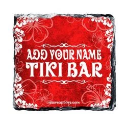 Brand new 🎉 Bars Tiki Themed CUSTOMIZABLE Rock Slate Coasters 🌟 -BARS Sales Store slate coaster tiki web red 800x