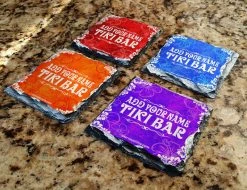 Brand new 🎉 Bars Tiki Themed CUSTOMIZABLE Rock Slate Coasters 🌟 -BARS Sales Store slate coaster tiki web 800x
