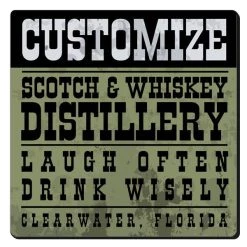 Top 10 🤩 Bars CUSTOMIZABLE Coaster - Distillery Design - 3.5in Square Foam 🔔 -BARS Sales Store square foam coaster green distillery web1 800x