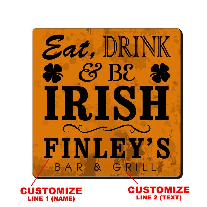 Discount 🤩 Bars CUSTOMIZABLE Coaster - Irish Design - 3.5in Square Foam 🎉 2 Discount 🤩 Bars CUSTOMIZABLE Coaster - Irish Design - 3.5in Square Foam 🎉 - Image 2