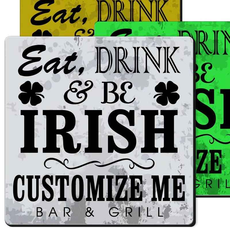 Discount 🤩 Bars CUSTOMIZABLE Coaster - Irish Design - 3.5in Square Foam 🎉 1 Discount 🤩 Bars CUSTOMIZABLE Coaster - Irish Design - 3.5in Square Foam 🎉