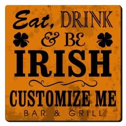 Discount 🤩 Bars CUSTOMIZABLE Coaster - Irish Design - 3.5in Square Foam 🎉 10 Discount 🤩 Bars CUSTOMIZABLE Coaster - Irish Design - 3.5in Square Foam 🎉 -BARS Sales Store square foam coaster orange irish web1 800x