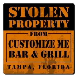 Cheap 👏 Bars CUSTOMIZABLE Coaster - Stolen Property Design - 3.5in Square Foam ✔️ 8 Cheap 👏 Bars CUSTOMIZABLE Coaster - Stolen Property Design - 3.5in Square Foam ✔️ -BARS Sales Store square foam coaster org stolen web1 800x