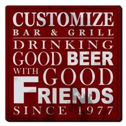 Top 10 🛒 Bars CUSTOMIZABLE Coaster - 3.5in Square Foam - Friends Design 😀 -BARS Sales Store square foam coaster red friends web1 800x