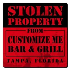 Cheap 👏 Bars CUSTOMIZABLE Coaster - Stolen Property Design - 3.5in Square Foam ✔️ 9 Cheap 👏 Bars CUSTOMIZABLE Coaster - Stolen Property Design - 3.5in Square Foam ✔️ -BARS Sales Store square foam coaster red stolen web1 1 800x